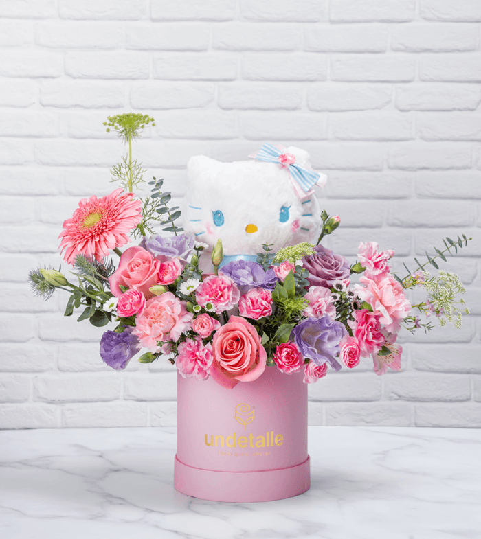 Flores con hello kitty