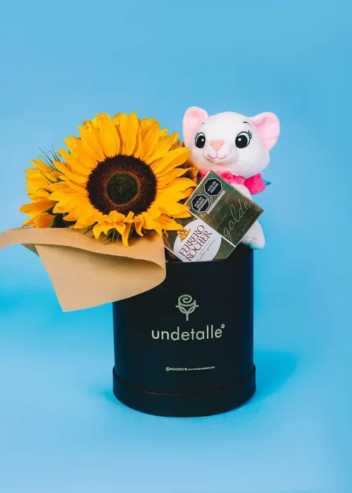Peluche de Gatita con Girasoles